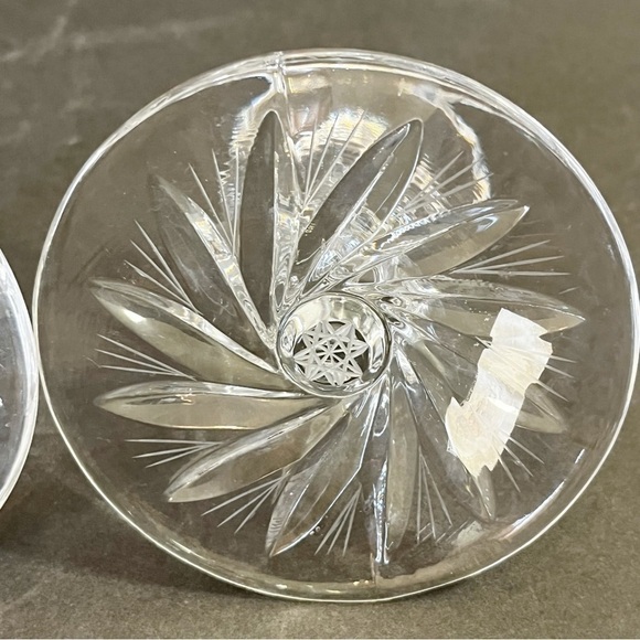 Irena Poland Crystal Taper Candle Candlestick Holders Vintage MCM Short Pair 2x - Picture 7 of 9